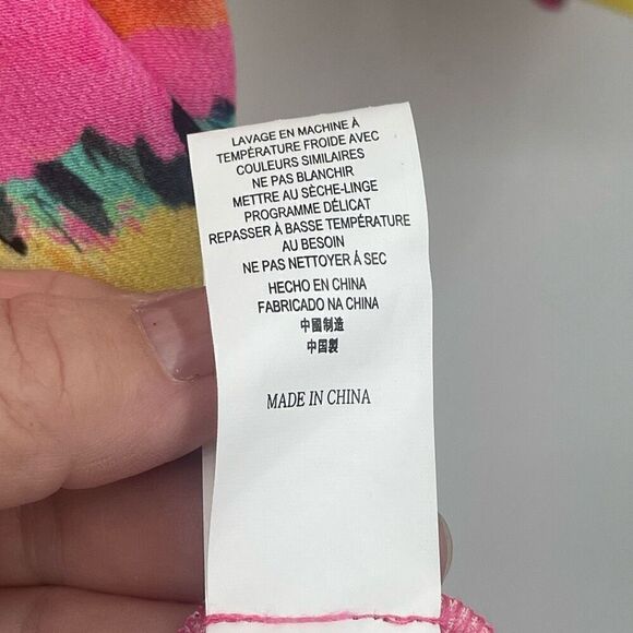 Jen‘s Pirate Booty Multicolor Elastic Waist Fire Floral Mini Dress Medium - Picture 4 of 9